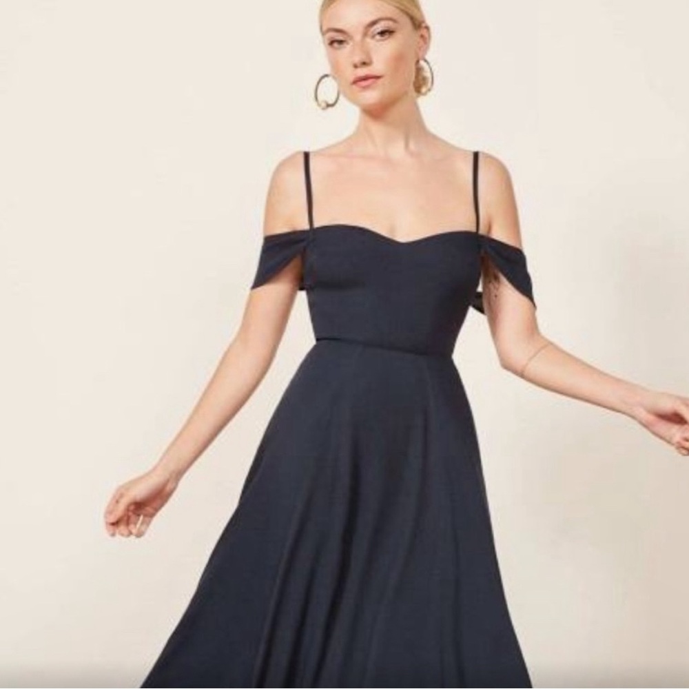 Reformation Larkspur Poppy Long Dress - ochre 10